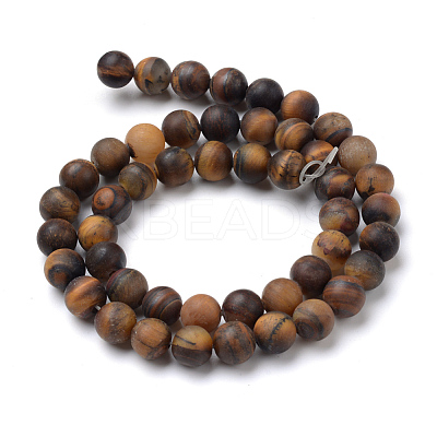 Natural Tiger Eye Round Bead Strands LS-G-T055-6mm-04-1