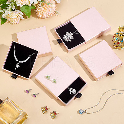 Cardboard Jewelry Set Drawer Boxes CON-WH0099-76D-1