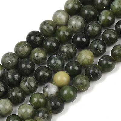 Natural Chinese Jade Beads Strands G-F363-6mm-1