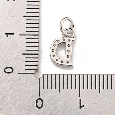 Initial Letter Brass with Cubic Zirconia Charms KK-Q814-26D-P-1