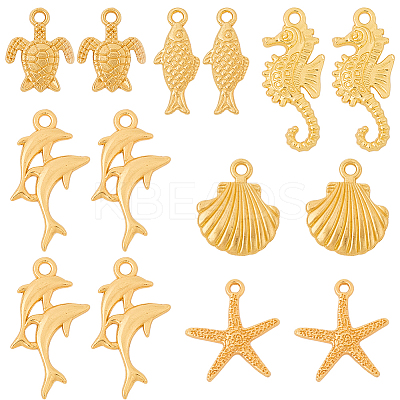 60Pcs 6 Styles Ocean Theme Alloy Pendant Sets FIND-SC0016-91-1
