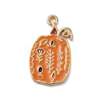 Thanksgiving Day Golden Tone Alloy Enamel Pendants ENAM-M002-01C-G-1