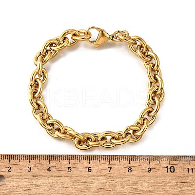 304 Stainless Steel Cable Chain Bracelets for Women LS-BJEW-Q050-01B-G-1