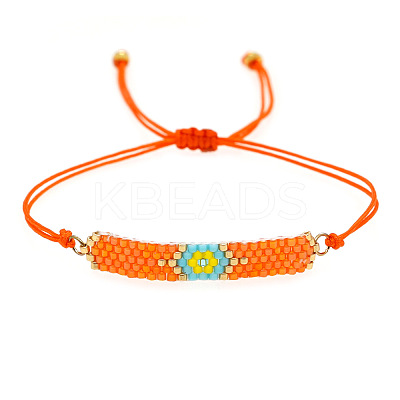 Glass Seed Bead Link Bracelets ZX2493-1-1