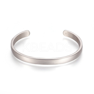 Tarnish Resistant 304 Stainless Steel Cuff Bangles LS-STAS-I110-10-6mm-P-1