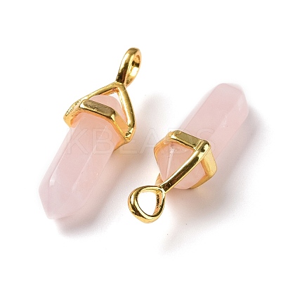 Natural Rose Quartz Pointed Pendants G-K329-52G-1