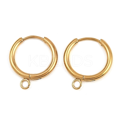 304 Stainless Steel Hoop Earring Findings STAS-B095-01G-1
