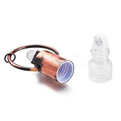 Lipstick Shape Faceted Natural Mixed Gemstone Perfume Bottle G-I298-02R-1
