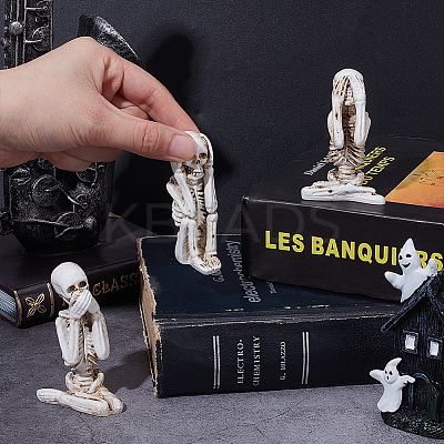 3Pcs 3 Styles Resin Skeleton Home Display Decorations DJEW-WH0103-007-1