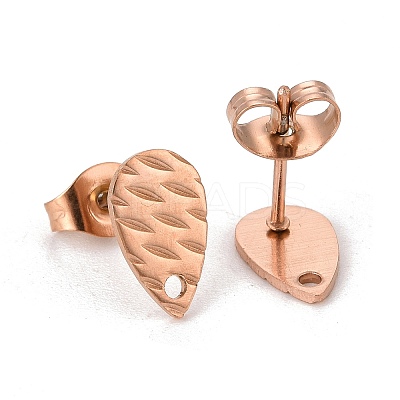 Ion Plating(IP) 304 Stainless Steel Stud Earring Findings LS-STAS-O119-30RG-1