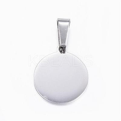 Non-Tarnish 304 Stainless Steel Pendants with 201 Stainless Steel Clasp STAS-H355-09P-1