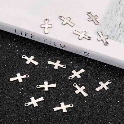 Tarnish Resistant Cross Stainless Steel Charms Pendants X-STAS-Q168-07-1