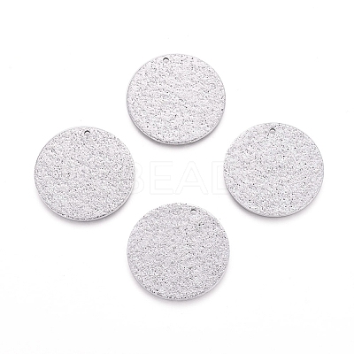 Tarnish Resistant 304 Stainless Steel Textured Pendants LS-STAS-I098-01-25mm-P-1