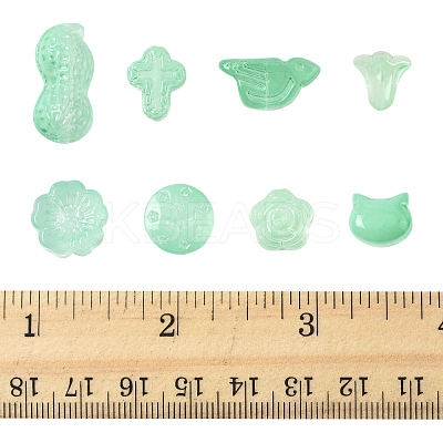 120Pcs 8 Styles Spray Painted Transparent Glass Beads GLAA-FS0002-22-1