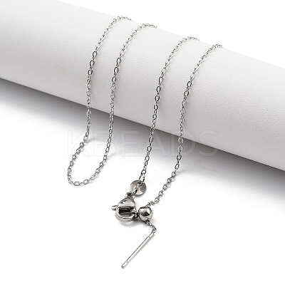 Adjustable 304 Stainless Steel Cable Chain Necklaces NJEW-K270-06P-1