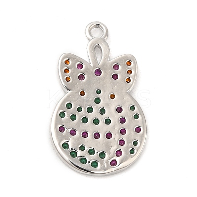 Rack Plating Brass Pave Cubic Zirconia Pendants KK-R150-04P-1
