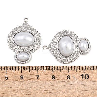 304 Stainless Steel & ABS Plastic Imitation Pearl Pendants STAS-Z166-15P-1