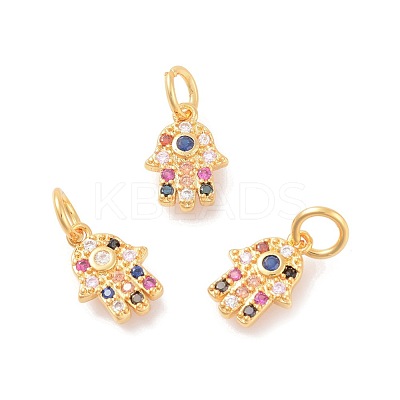 Brass Micro Pave Cubic Zirconia Charms ZIRC-F106-05G-1