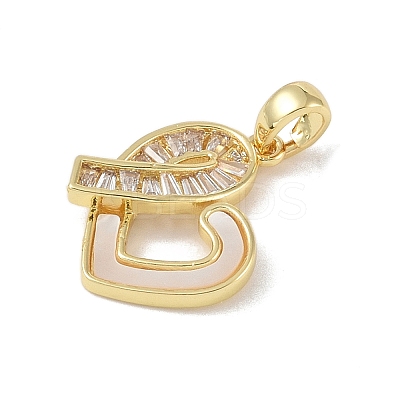Shell Heart Pendants KK-P273-13G-1