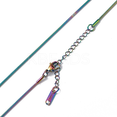 Ion Plating(IP) 304 Stainless Steel Round Snake Chain Necklace for Men Women NJEW-K245-016D-1