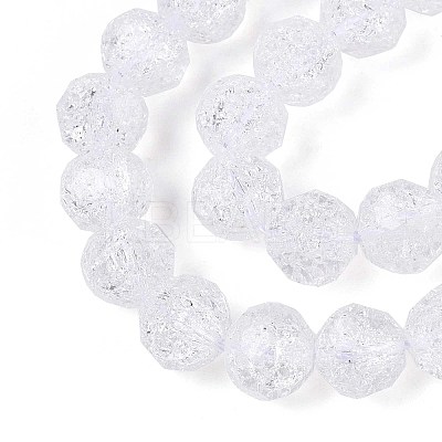 Transparent Crackle Glass Beads Strands GLAA-N053-8mm-11-1