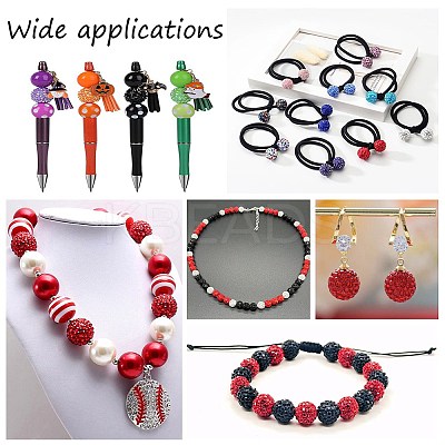 90Pcs 9 Style Resin Rhinestone Graduated Beads RESI-AR0001-41-1