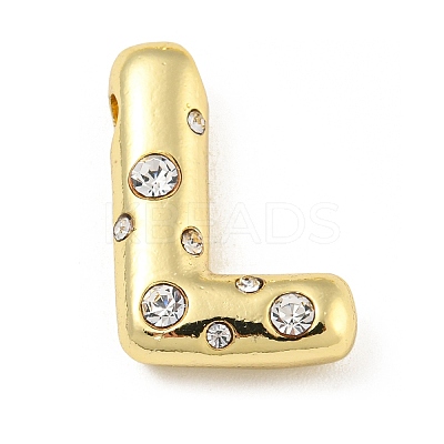 Brass Micro Pave Clear Cubic Zirconia Pendants KK-E093-04G-L-1