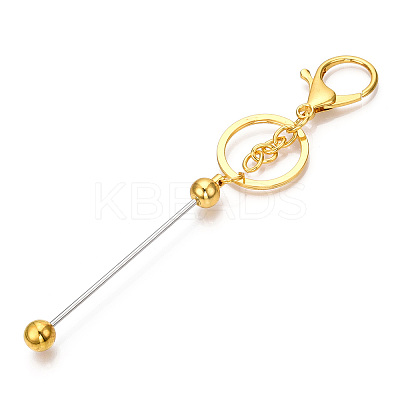 Alloy Bar Beadable Keychain for Jewelry Making DIY Crafts KEYC-A011-01G-1