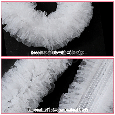 3 Yards Polyester Pleated Lace Trim OCOR-CY0001-02B-1