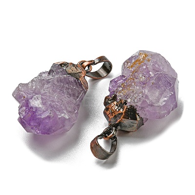 Natural Amethyst Pendants G-M405-03R-1