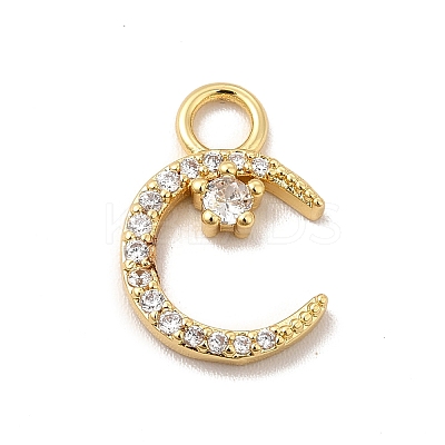 Rack Plating Brass Micro Pave Cubic Zirconia Charms KK-P230-21G-A-1