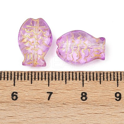 Electroplate and Golden Metal Enlaced Glass Beads EGLA-T029-01I-1