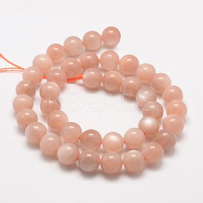 Natural Sunstone Round Beads Strands G-O017-6mm-11-1