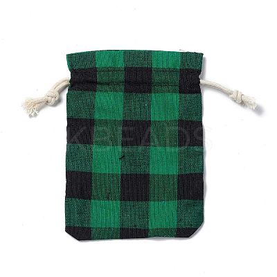 Christmas Theme Rectangle Jute Bags with Jute Cord ABAG-E006-01F-1