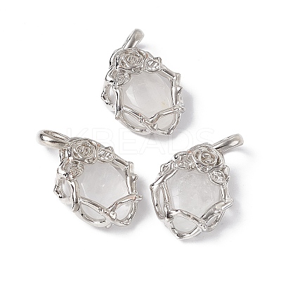 Natural Quartz Crystal Pendants G-P484-03P-07-1