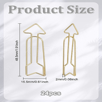 24Pcs Arrow Shape Iron Paper Clips AJEW-LP0005-83-1