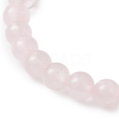 Natural Rose Quartz Beaded Stretch Bracelets for Women BJEW-TA00622-1