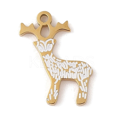 Christmas Theme Ion Plating(IP) 304 Stainless Steel Enamel Pendants STAS-Z083-09G-02-1
