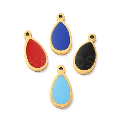 304 Stainless Steel Enamel Charms STAS-A078-05G-1