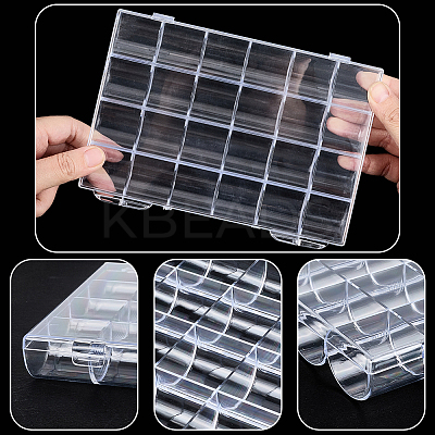 1Pc 24 Grids Plastic Nail Art Jewelry Storage Boxes OBOX-SP0001-01-1