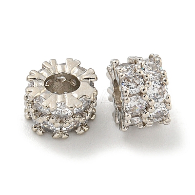 Brass Cubic Zirconia Beads KKB-L215-022P-1