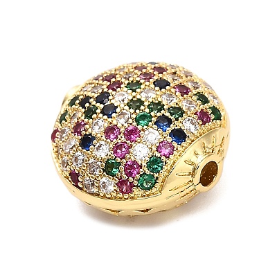 Brass Micro Pave Cubic Zirconia Beads KK-L229-023G-01-1