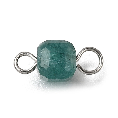 Natural Colorful Tourmaline Faceted Table Cut Cube Links Connector Charms PALLOY-JF04368-02-1