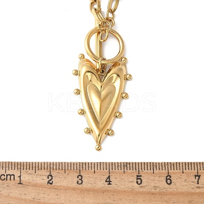 304 Stainless Steel Heart Pendant Necklaces for Women LS-NJEW-Z063-05G-1