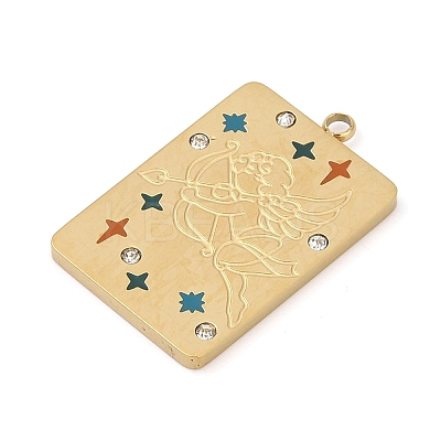 304 Stainless Steel Rhinestones Pendants STAS-D306-01G-I-1