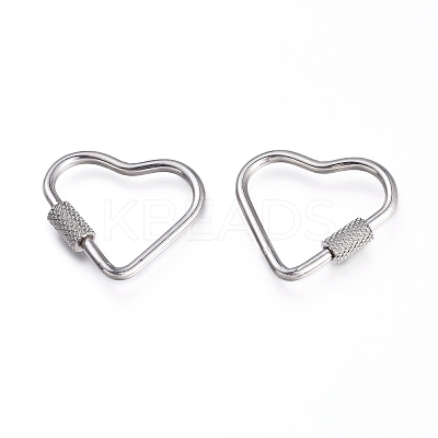 Non-Tarnish 304 Stainless Steel Screw Carabiner Lock Charms LS-STAS-K192-02P-1