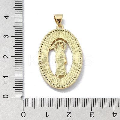 Brass Micro Pave Clear Cubic Zirconia Pendants KK-A221-04G-1