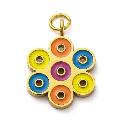 304 Stainless Steel Enamel Pendants STAS-E550-48G-1