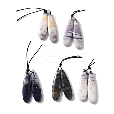 Natural Purple Malachite Pendants G-L617-G04-10x40mm-1