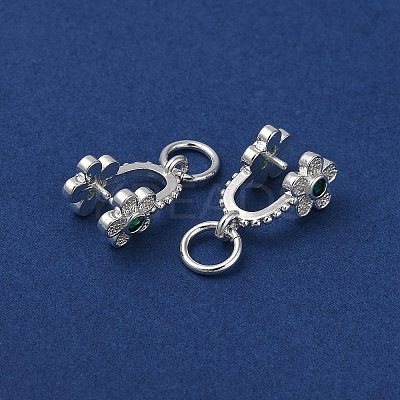 Brass Micro Pave Cubic Zirconia Peg Bails Pendants KK-K277-11S-1
